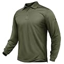 TACVASEN Men's Long Sleeve Polo Dry Fit Tactical Collared Golf Work Shirts