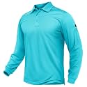 TACVASEN Men's Long Sleeve Polo Dry Fit Tactical Collared Golf Work Shirts