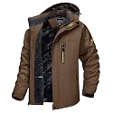 TACVASEN Men's Winter Ski Jacket Waterproof Snow Coats Snowboard Fleece Lining Jacket Warm Parka with Hooded,Standard Length
