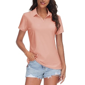 TACVASEN Womens V-Neck Polo Shirts UPF 50