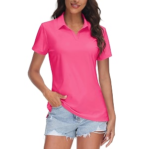 TACVASEN Womens V-Neck Polo Shirts UPF 50