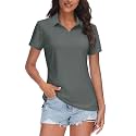 TACVASEN Women39s V-Neck Polo Shirts UPF 50