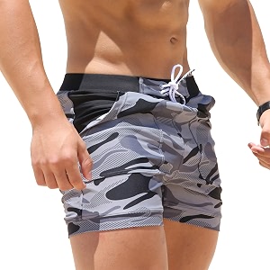 taddlee swimwear men basic long swimming trunk surf camo shorts swimsuits pocket