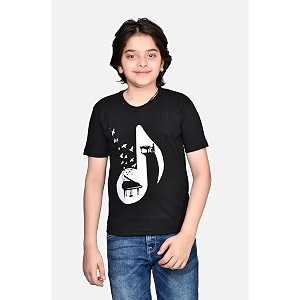 tadeo half sleeves boys tshirt combo set  cotton blend  pack of 2 pcs  round neck  yellow amp black  8-9 years
