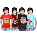 TADEO Combo Half Sleeve Round Neck Cotton Blend T-Shirt for Boy's, Pack of 4 T-Shirts for Kids, Multi-Colored-(HSA2356P4), 10-11 Year, 34