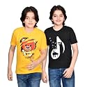 TADEO Half Sleeves Boys Tshirt Combo Set | Cotton Blend | Pack of 2 Pcs | Round Neck | Yellow &amp; Black | 8-9 Years