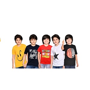 tadeo combo half sleeve round neck cotton blend t-shirt for boy39s pack of 5 t-shirts for kids multi-colored-hs345a26p5 8-9 year 32