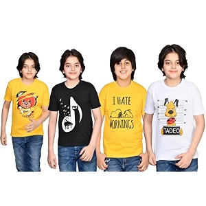 tadeo combo half sleeve round neck cotton blend t-shirt for boy39s pack of 4 t-shirts for kids multi-colored-hs101112a1p4 13-14 year 36