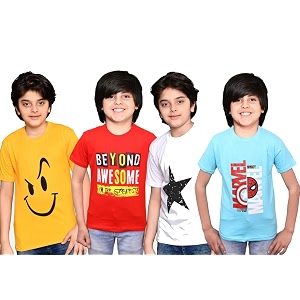 tadeo boys t-shirt combo pack of 2  half amp full sleeves  round neck  unisex kids39 regular fit stylish printed tees  cotton blend  soft amp comfortable
