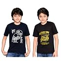 TADEO Half Sleeves Boys Tshirt Combo Set | Cotton Blend | Pack of 2 Pcs | Round Neck | Navy Blue &amp; Black | 7-8 Years