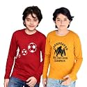 TADEO Full Sleeves Boys Tshirt Combo Set | Cotton Blend | Pack of 2 Pcs | Round Neck | Yellow &amp; Red | 12-13 Years