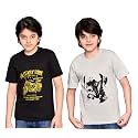 TADEO Half Sleeves Boys Tshirt Combo Set | Cotton Blend | Pack of 2 Pcs | Round Neck | Black &amp; Grey | 6-7 Years