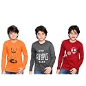 TADEO Full Sleeves Boys Tshirt Combo Set | Cotton Blend | Pack of 3 Pcs | Round Neck | Maroon, Orange &amp; Dark Grey | 13-14 Years