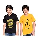 TADEO Half Sleeves Boys Tshirt Combo Set | Cotton Blend | Pack of 2 Pcs | Round Neck | Black &amp; Yellow | 10-11 Years