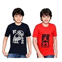 TADEO Half Sleeves Boys Tshirt Combo Set | Cotton Blend | Pack of 2 Pcs | Round Neck | Red &amp; Navy Blue | 11-12 Years