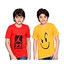 TADEO Half Sleeves Boys Tshirt Combo Set | Cotton Blend | Pack of 2 Pcs | Round Neck | Red &amp; Yellow | 10-11 Years