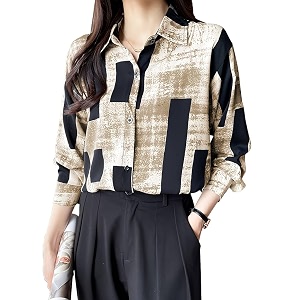 TADKEE Womens V Collared Casual Stylish Long