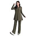 TADKEE Womens Solid Color Two-Piece Set 