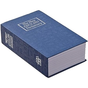 tadu metal dictionary book safe vault with key lock hidden security locker for cash money jewellery multicolor