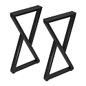 Taelakeni 28 Inch Metal Desk Table Legs, Heavy Duty Industrial Style Dinning Table Leg with Adjustment Feet Pads, Double Triangle