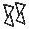 Taelakeni 36 Inch Metal Bar Table Legs, Heavy Duty Dinning Table Leg with Adjustment Feet Pads, Set of 2, Double Triangle