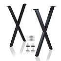 Taelakeni 36 Inch Table Legs Metal Desk Dinning Bar Table Legs with Adjustment Feet Pads, Set of 2