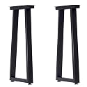 Taelakeni 40 Inch Metal Bar Table Legs, Heavy Duty Dinning Table Leg with Adjustment Feet Pads, Set of 2, Trapezoid Style