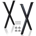 Taelakeni 40 Inch Table Legs Metal Desk Dinning Bar Table Legs with Adjustment Feet Pads, Set of 2