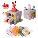 Taf Toys Silicone Tissue Box Montessori Toys Sensory Activity & 10 Tissues for Fine Motor Development Soft Interactive Silicone Learning Cube for Child 12+ Months