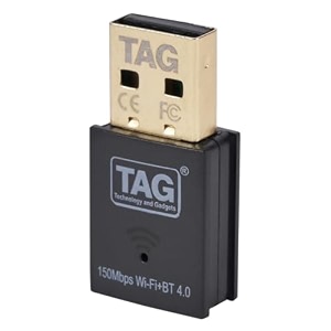 tag rapidbay wifi amp bluetooth 42 usb adapter  150mbps 24ghz wireless dongle  plug amp play for pclaptopdesktop  windows 1110817  nano design  soft ap mode  secure connection
