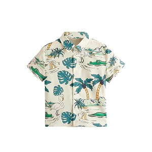 TAGAS Boys Striped Regular Fit Shirt BS-Crocodile-White-7