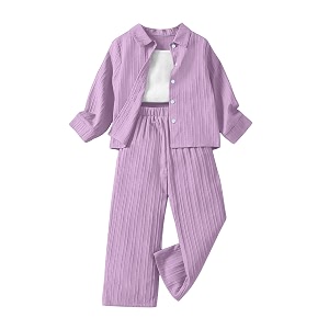Tagas Girls Casual Simple Style Polyester Solid