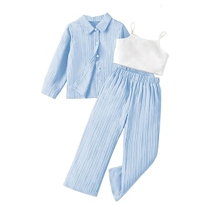 Tagas Girls Casual Simple Style Polyester Solid