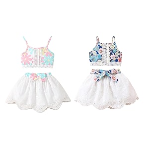 TAGAS Girls Floral Crop Top White