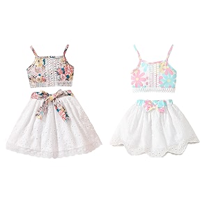 TAGAS Girls Floral Crop Top White