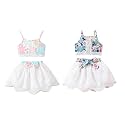 TAGAS Girls Floral Crop Top amp White
