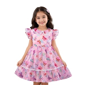 TAGAS Girls Floral Dress Lavender Flower