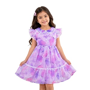 TAGAS Girls Floral Dress Lavender Flower