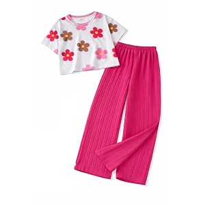 TAGAS Girls Floral Printed Co-Ord Set