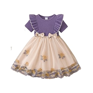 tagas girls frock dress  floral printed princess dress with full sleeves ruffle shoulders amp flared skirt  birthday dress for girls  wedding amp special occasion wear  1-9 years