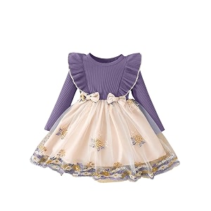 tagas girls frock dress  floral printed princess dress with full sleeves ruffle shoulders amp flared skirt  birthday dress for girls  wedding amp special occasion wear  1-9 years