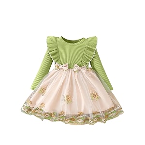 tagas girls frock dress  floral printed princess dress with full sleeves ruffle shoulders amp flared skirt  birthday dress for girls  wedding amp special occasion wear  1-9 years