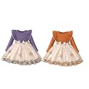 TAGAS Girls Frock Dress | Floral Printed Princess Dress with Full Sleeves, Ruffle Shoulders &amp; Flared Skirt | Birthday Dress for Girls | Wedding &amp; Special Occasion Wear | 1-9 Years