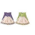 TAGAS Girls Frock Dress | Floral Printed Princess Dress with Full Sleeves, Ruffle Shoulders &amp; Flared Skirt | Birthday Dress for Girls | Wedding &amp; Special Occasion Wear | 1-9 Years