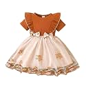 TAGAS Girls Frock Dress | Floral Printed Princess Dress with Full Sleeves, Ruffle Shoulders &amp; Flared Skirt | Birthday Dress for Girls | Wedding &amp; Special Occasion Wear | 1-9 Years