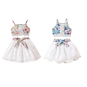TAGAS Girls Girls Floral Crop Top and