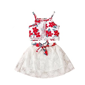 TAGAS Girls Girls Floral Crop Top and