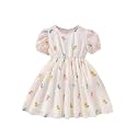 TAGAS Girls Swiss Dot Floral Print Dress