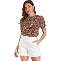 TAGAS Women39s Floral Puff Sleeves Western Top