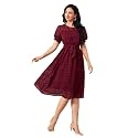 TAGAS Women39s Georgette Fit and Flare Knee-Length